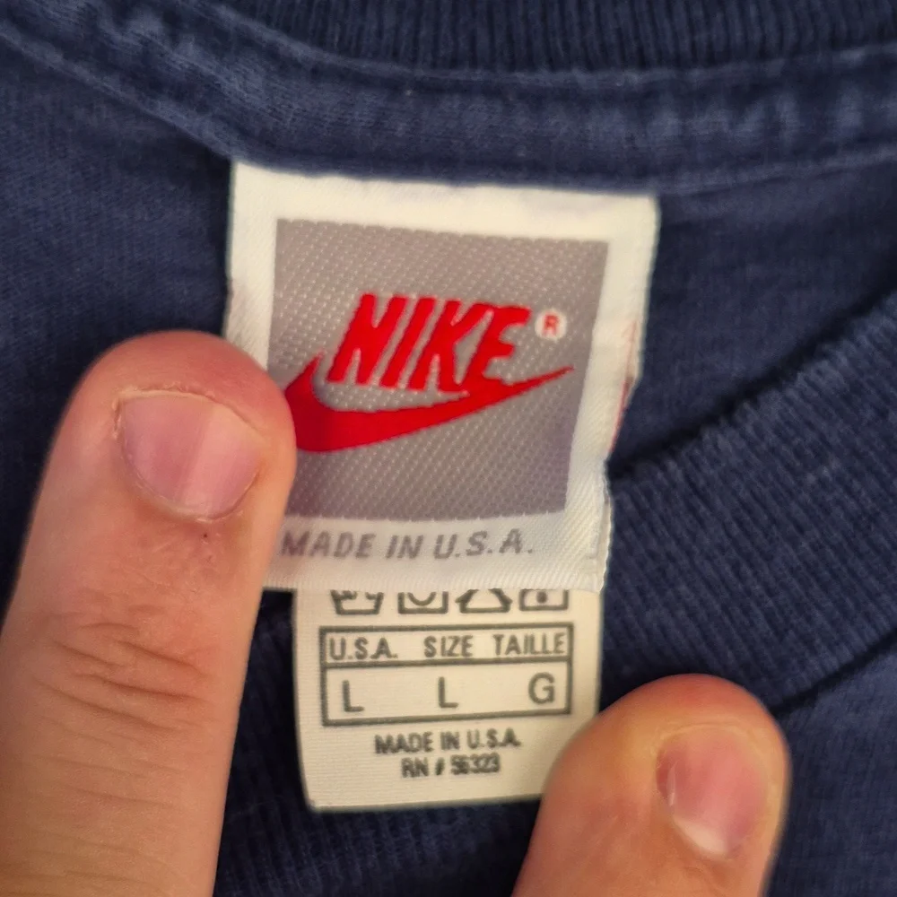 NIKE Mister Robinsons Neighborhood Navy Cotton NBA Mens Large T Shirt‎ 90s RARE